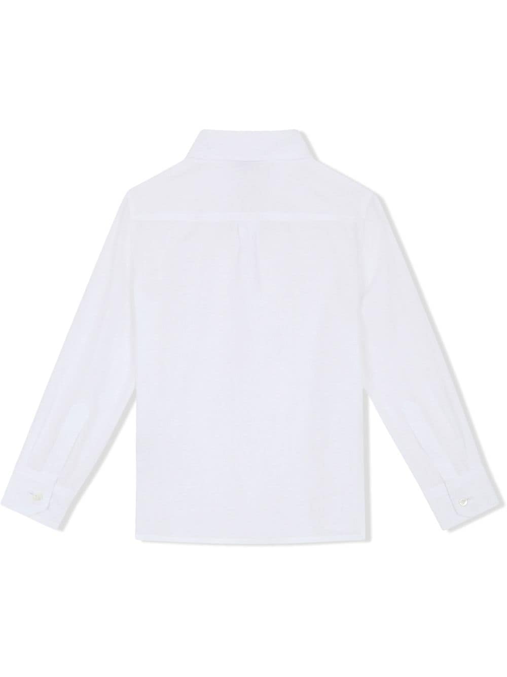 Shop Dolce & Gabbana Logo-embroidered Linen T-shirt In White