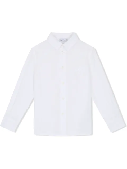 Dolce & Gabbana Kids logo-embroidered linen T-shirt