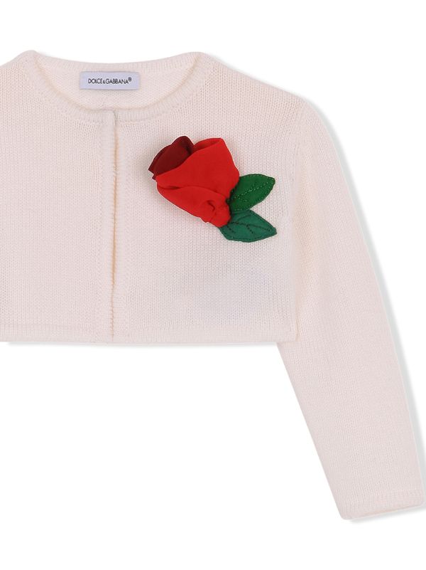 Dolce & Gabbana Kids Floral Appliqué Cardigan - Farfetch