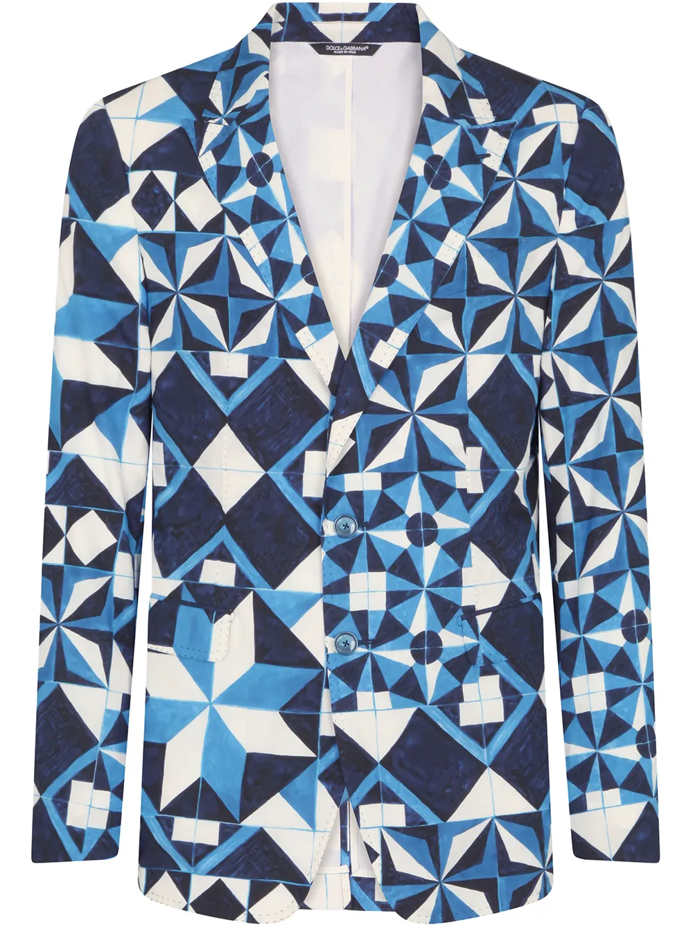 

Dolce & Gabbana blazer con estampado geométrico - Azul