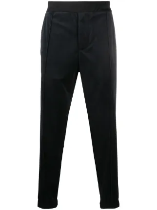 Shop Emporio Armani velvet straight-leg 