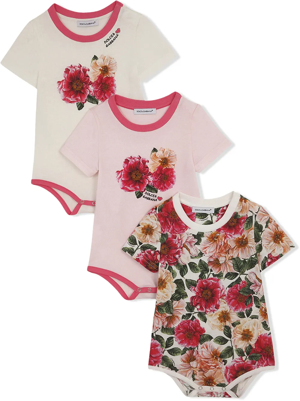 

Dolce & Gabbana Kids body con estampado floral - Rosado