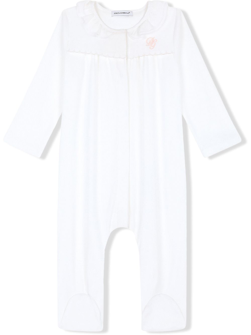 Dolce & Gabbana Kids DG-embroidered jersey and poplin pajamas - White