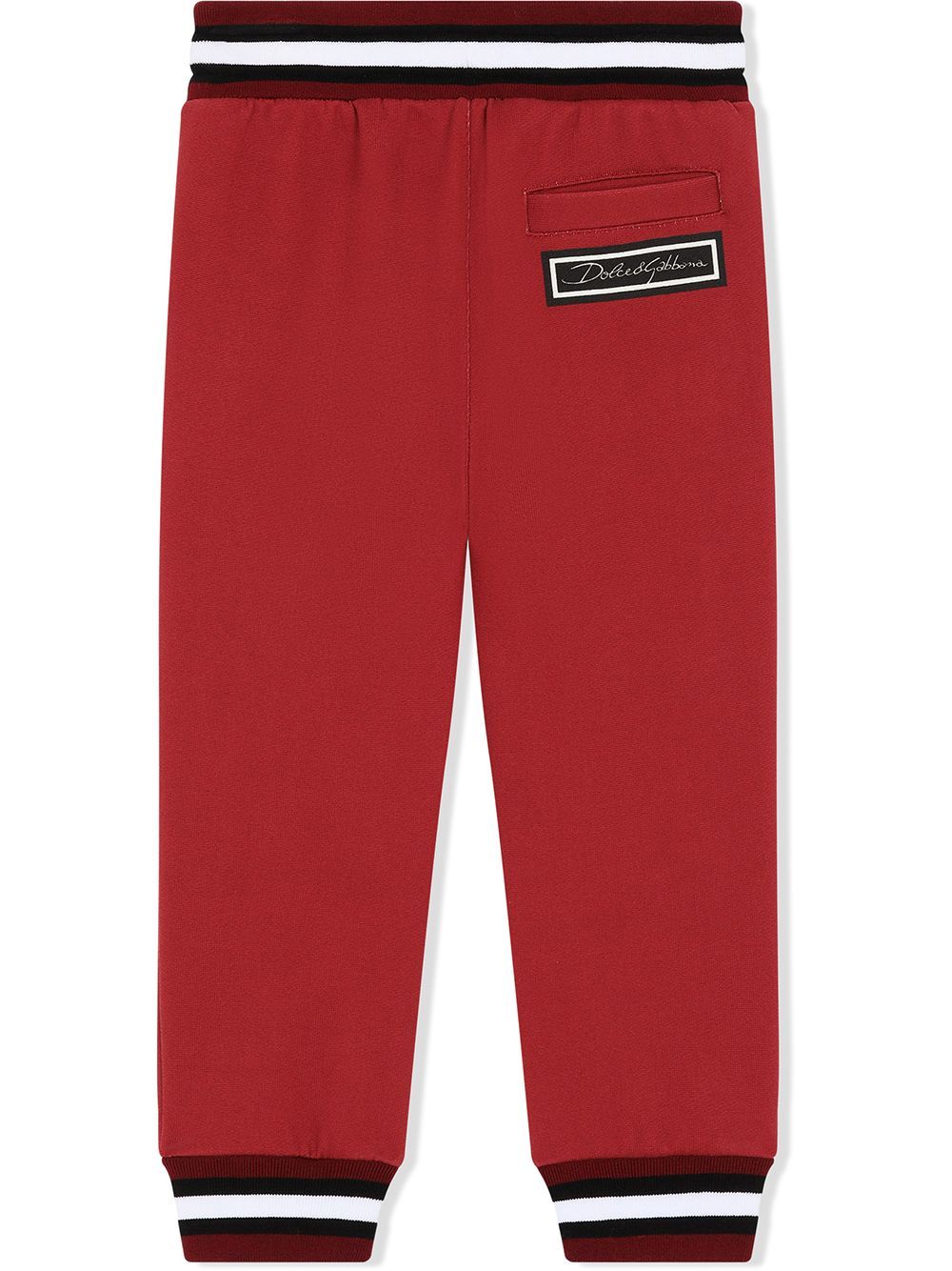 DOLCE & GABBANA STRIPE TRIM COTTON TRACK PANTS 