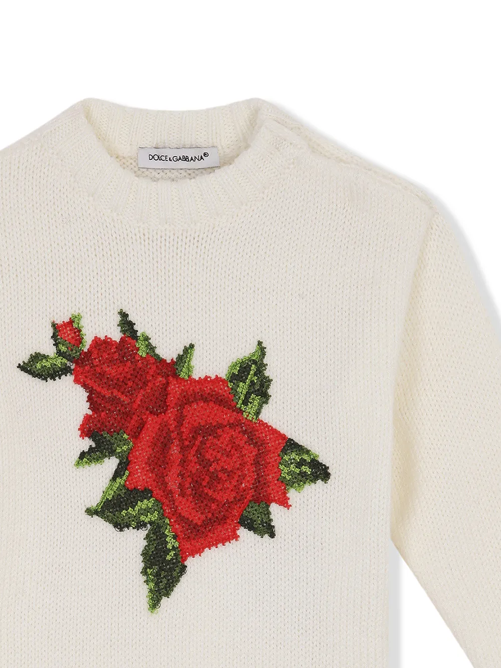 Dolce & Gabbana Cross-stitch Design Jumper In White