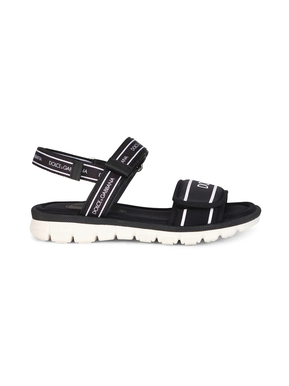 Shop Dolce & Gabbana Logo Strap Sandals In Black