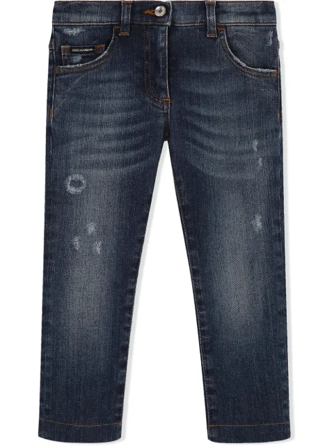 Dolce & Gabbana Kids distressed skinny-fit jeans