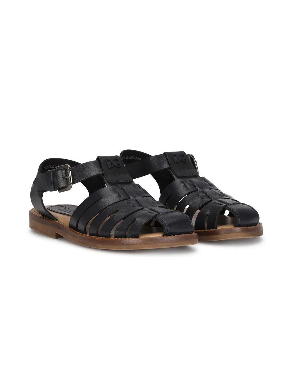 

Dolce & Gabbana Kids T-bar buckle-fastening sandals - Blue