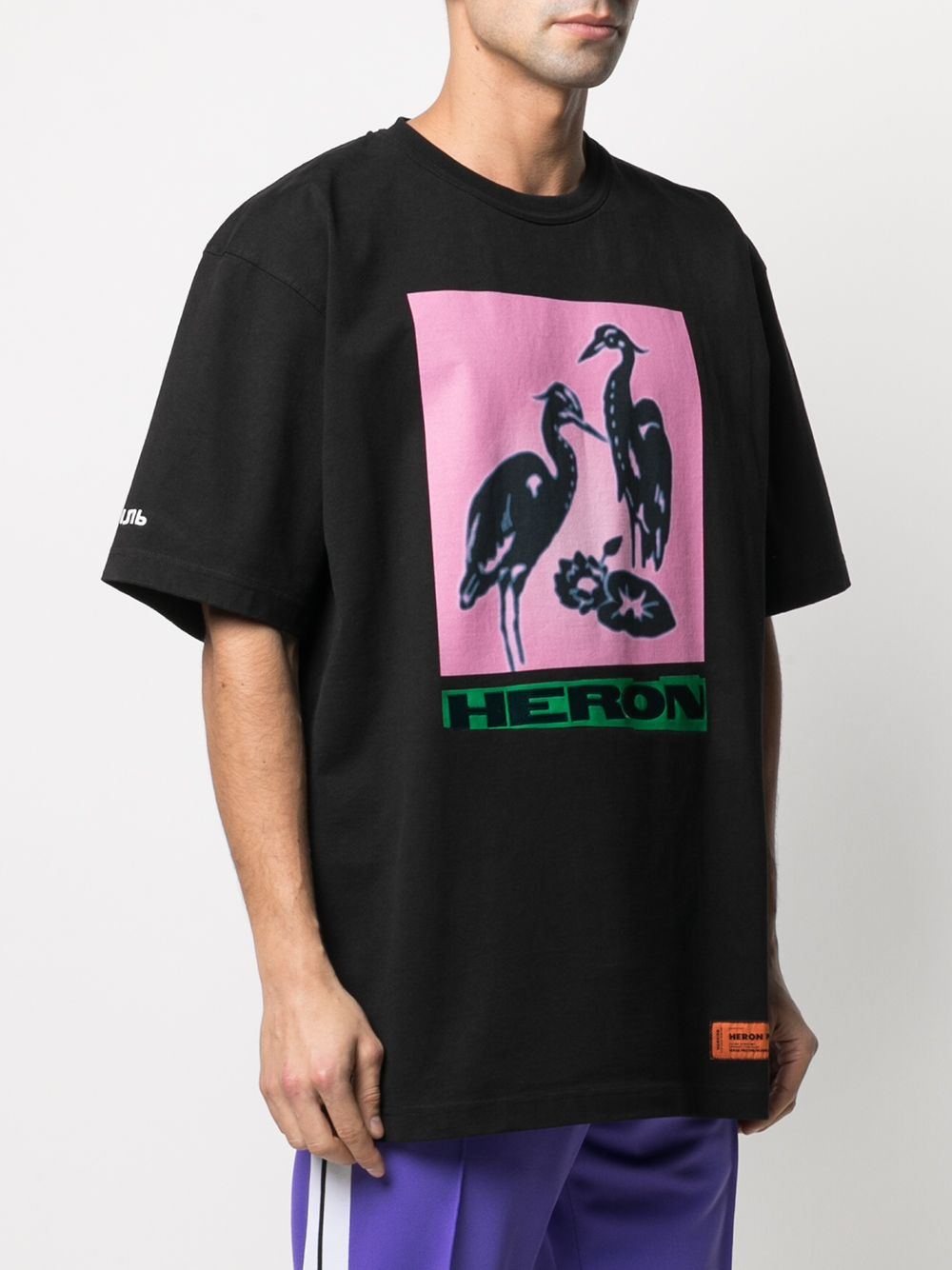 фото Heron preston ss tee es os heron nightshift black pink