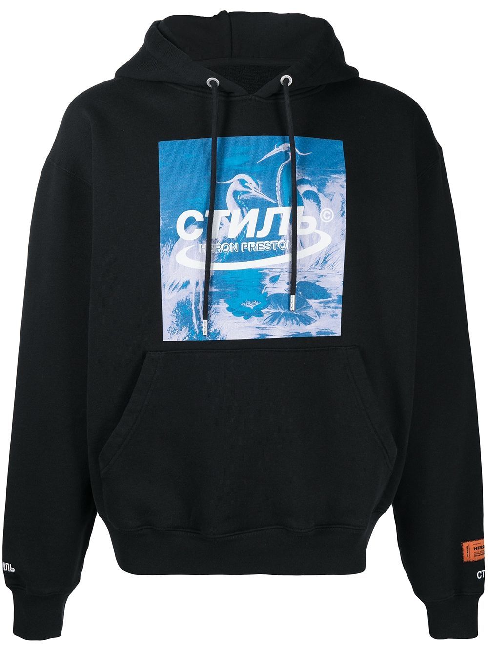 фото Heron preston hoodie herons halo black blue