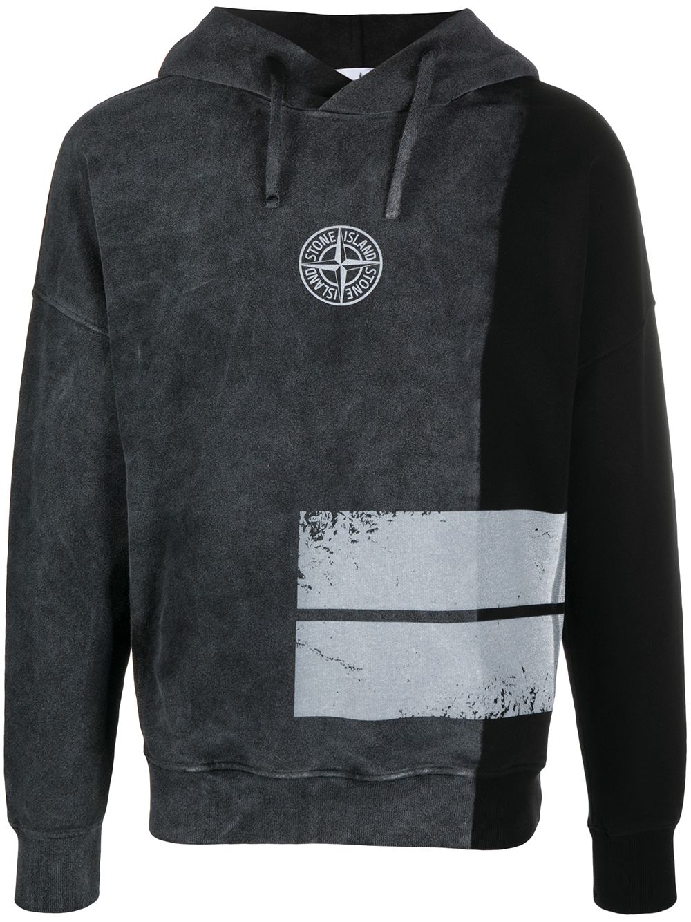 Shop Stone Island Logo-print Hoodie In Black