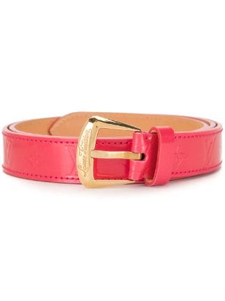 Pre-owned Louis Vuitton Leather Belt In Pink