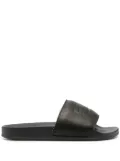 Heron Preston logo debossed slides - Black