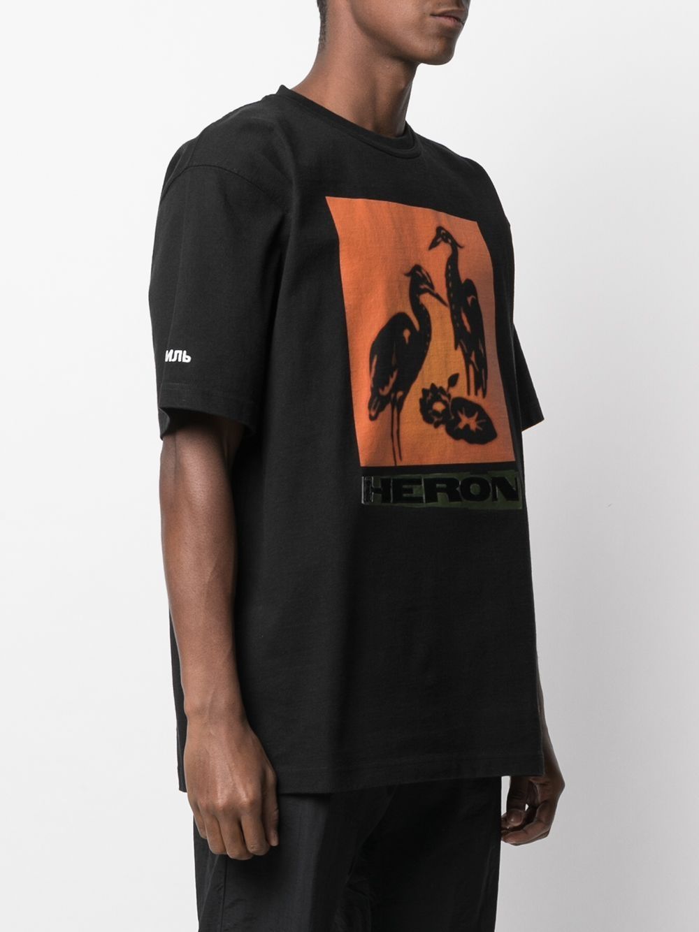 фото Heron preston ss tee es os heron nightshift black oran