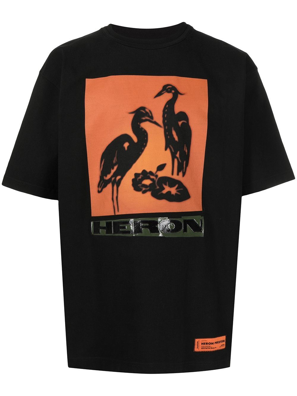 фото Heron preston ss tee es os heron nightshift black oran