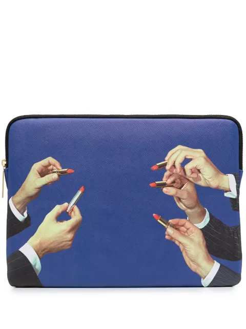 Seletti lipstick print laptop case