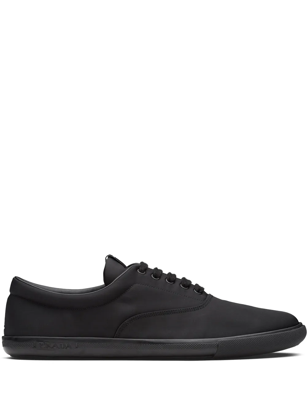 Prada Nylon Lace-up Sneakers In Black