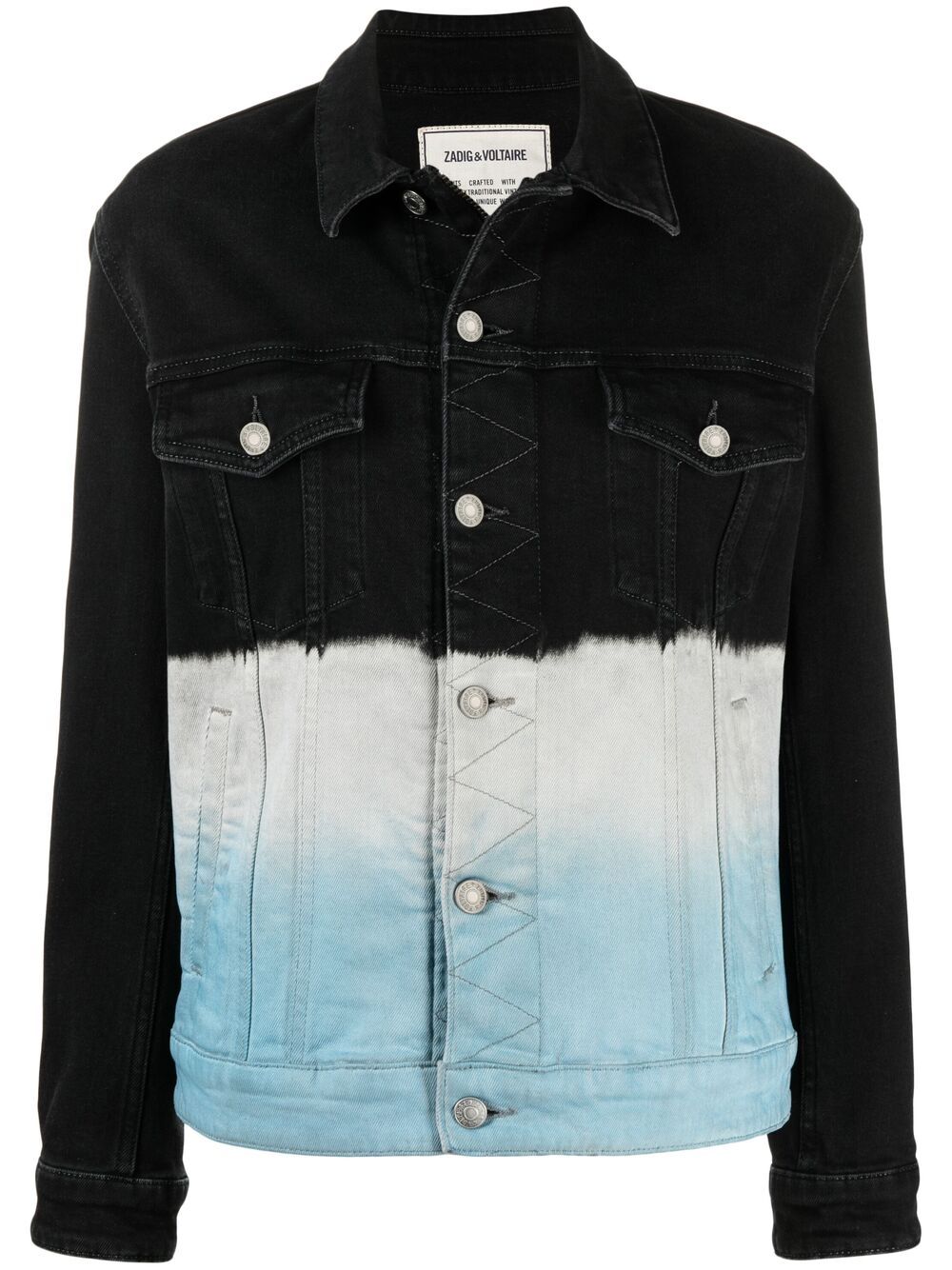 Zadig & Voltaire Kase Tie-dye Relaxed-fit Denim Jacket In Blue