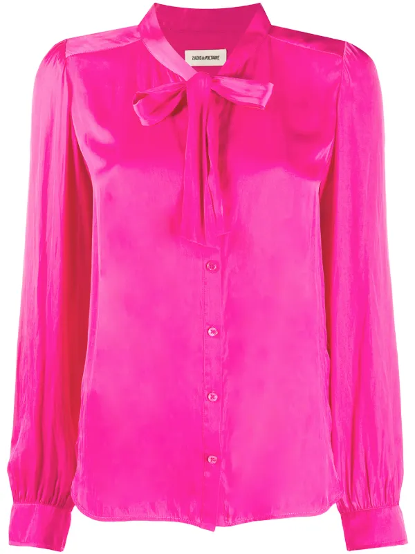 satin blouse pink