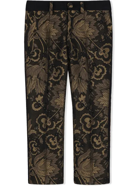 Dolce & Gabbana Kids lamé jacquard tuxedo trousers