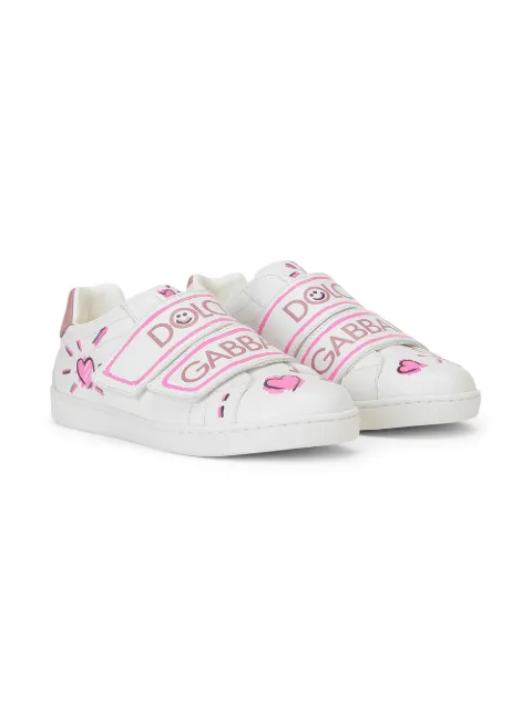 Dolce & Gabbana Kids hand-painted calfskin sneakers