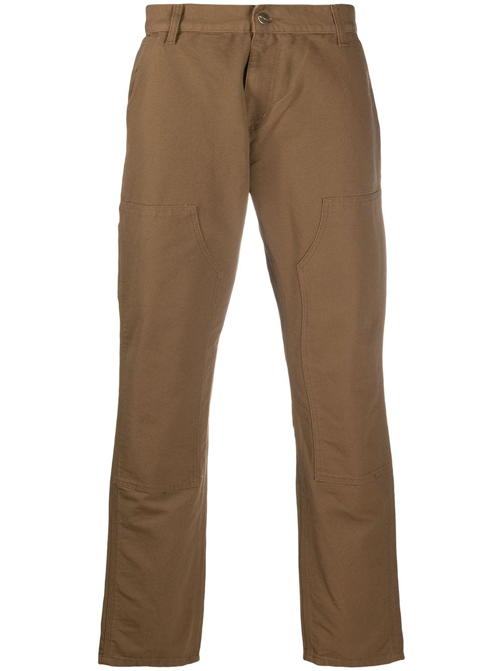 Shop Carhartt Double Knee Organic Cotton Trousers In Brown