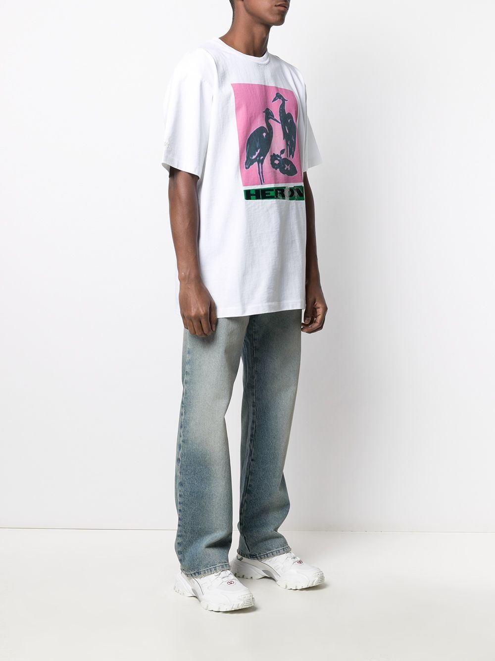 фото Heron preston ss tee es os heron nightshift white pink