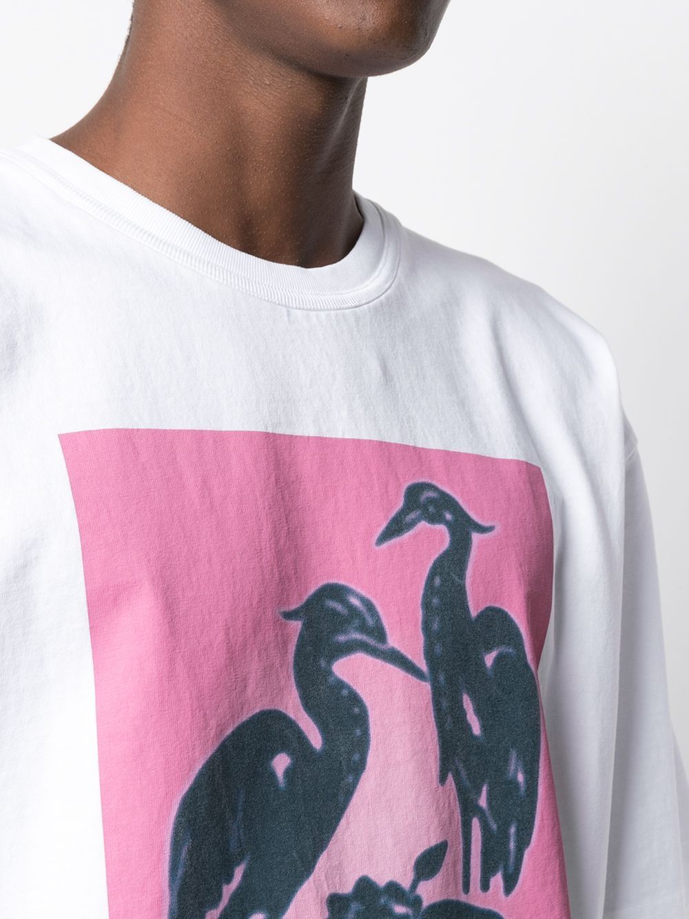 фото Heron preston ss tee es os heron nightshift white pink