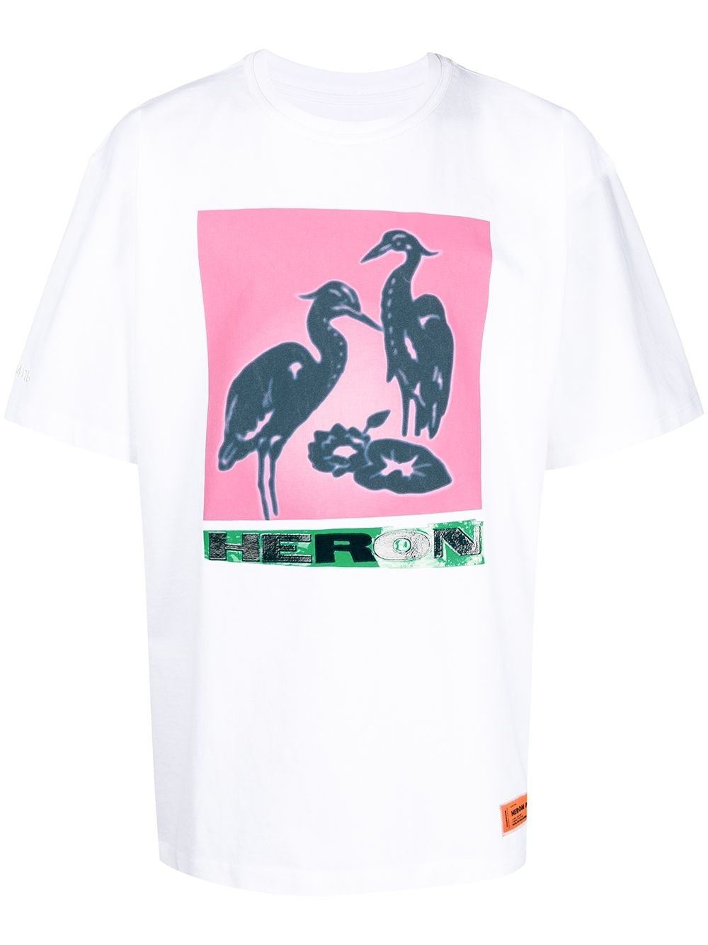 фото Heron preston ss tee es os heron nightshift white pink