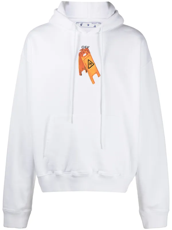 off white print hoodie