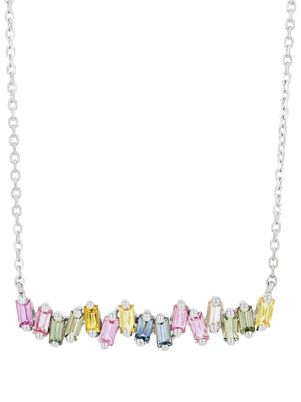 Suzanne Kalan 18K white gold sapphires and diamonds necklace - シルバートーン