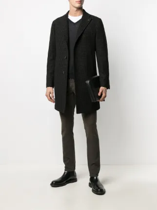 houndstooth single-breasted coat展示图