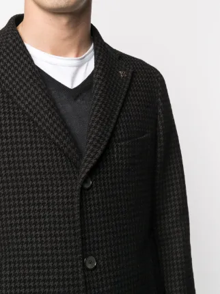 houndstooth single-breasted coat展示图