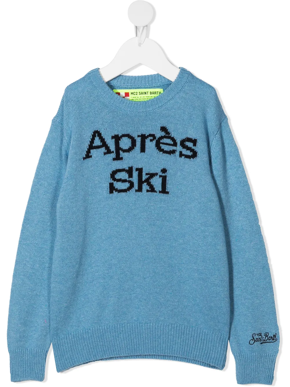 

MC2 Saint Barth Kids suéter tejido con logo en jacquard - Azul