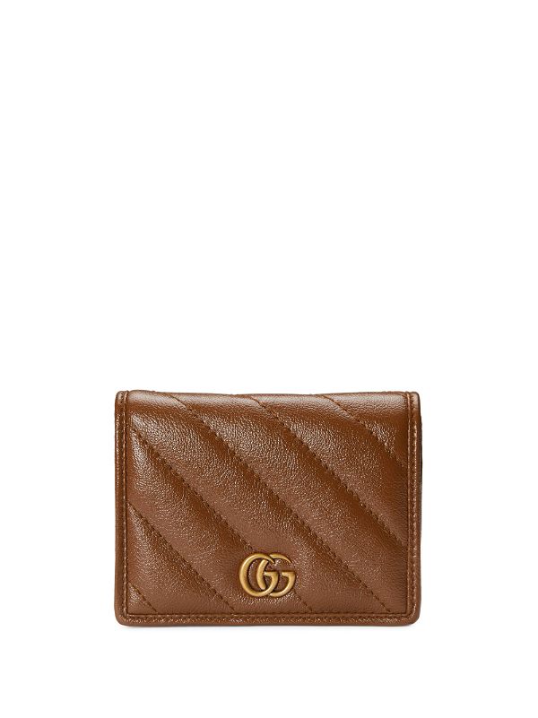 Gucci brown GG Marmont card case wallet 