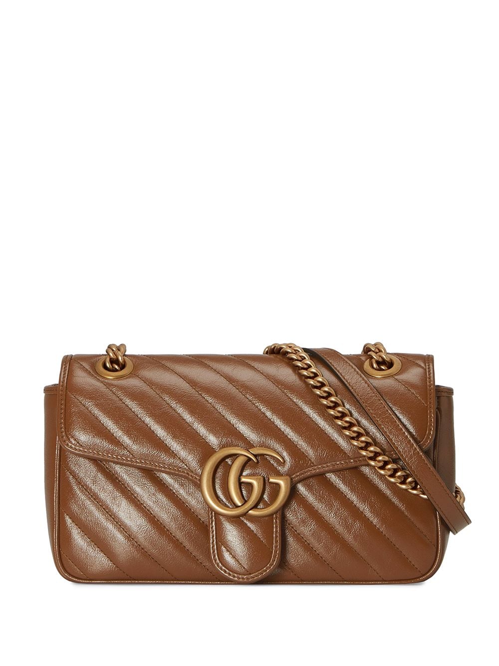 Gucci GG Marmont Brown Interior Matelassé Shoulder Bag Small Dusty