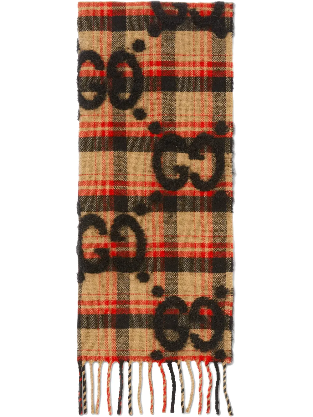 

Gucci GG jacquard check scarf - Black