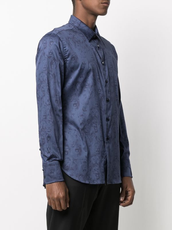 Designer Shirts for Men - T-Shirt mit Herz-Print Blau - ArvindShops