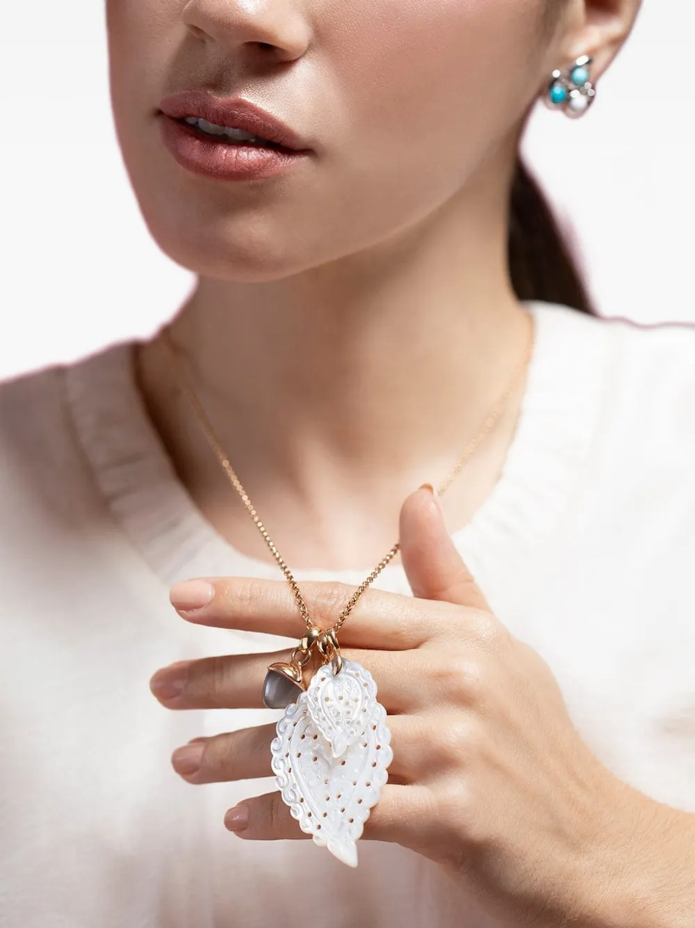 Tamara Comolli 18k Rose Gold India Pendant In White