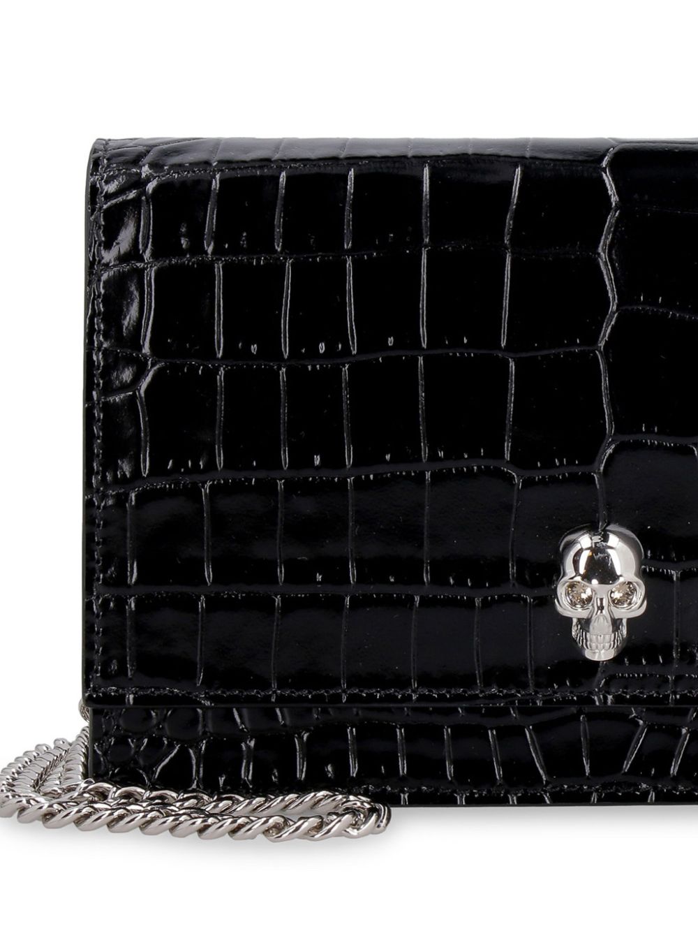 Alexander McQueen skull-embellished clutch bag - Black