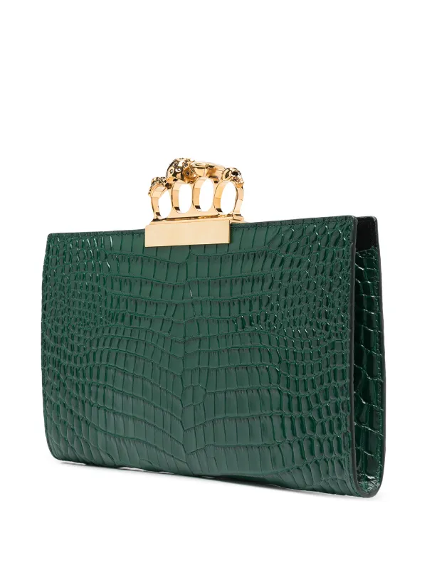Green embellished clutch bag online