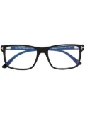 TOM FORD Eyewear Magnetic blue-block rectangular glasses - Black