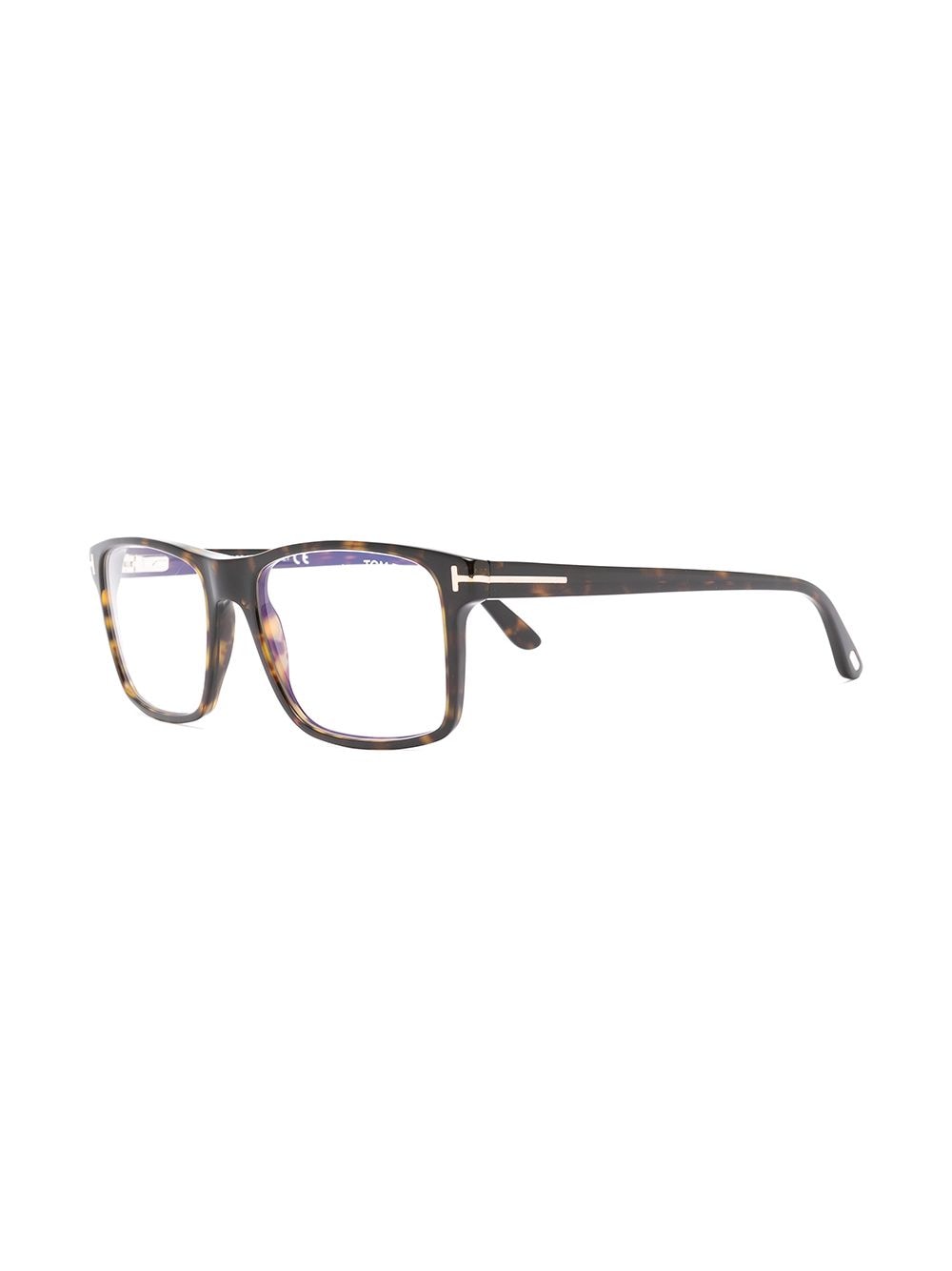 Shop Tom Ford Magnetic Blue-block Rectangular Glasses In Brown