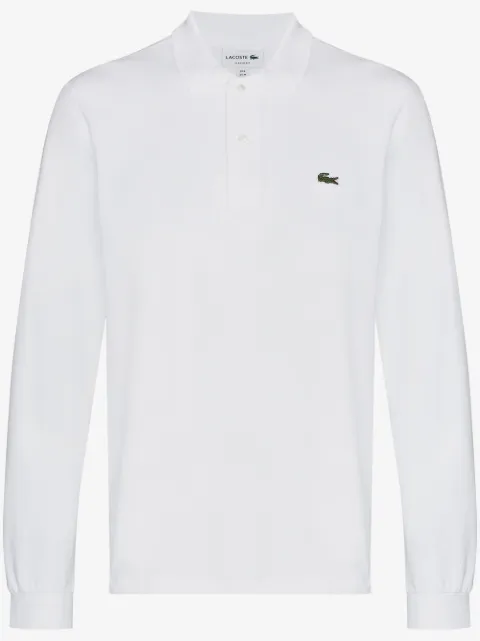 Lacoste logo-patch long-sleeve polo shirt