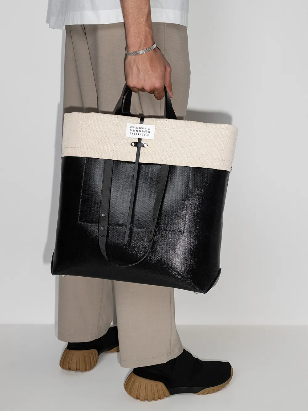 фото Maison margiela двухцветная сумка-тоут