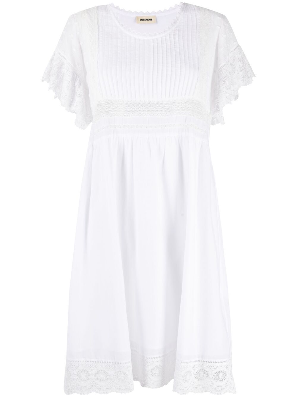 Zadig & Voltaire Lace-trim Mini Dress In White