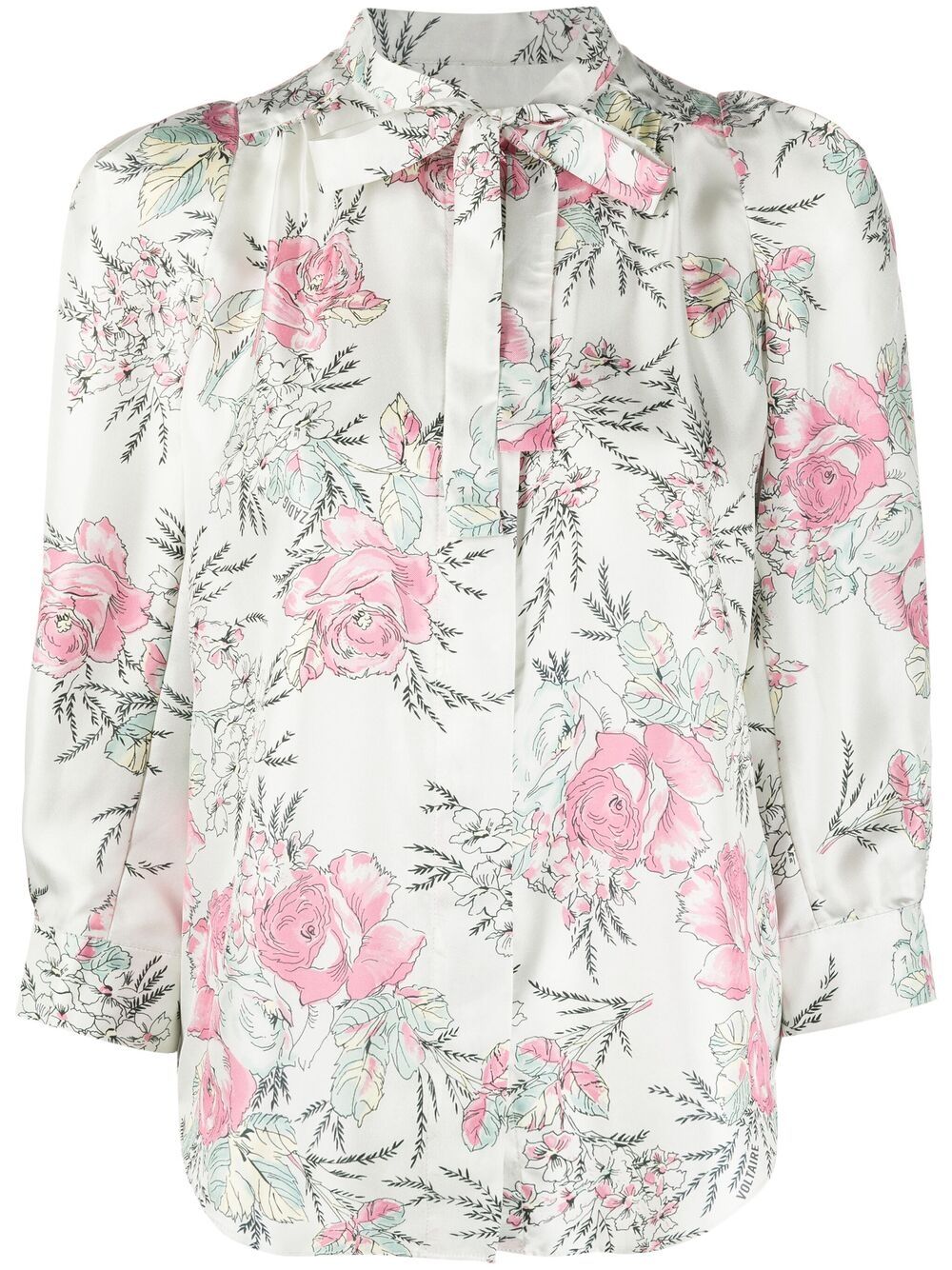 ZADIG & VOLTAIRE TOUCH ROSE-PRINT SILK BLOUSE