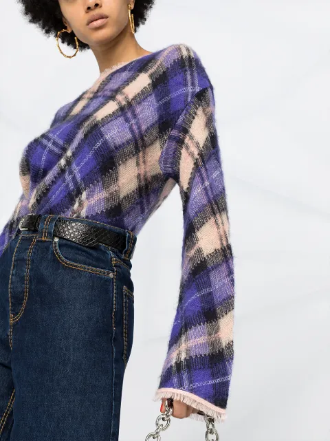brown check jumper