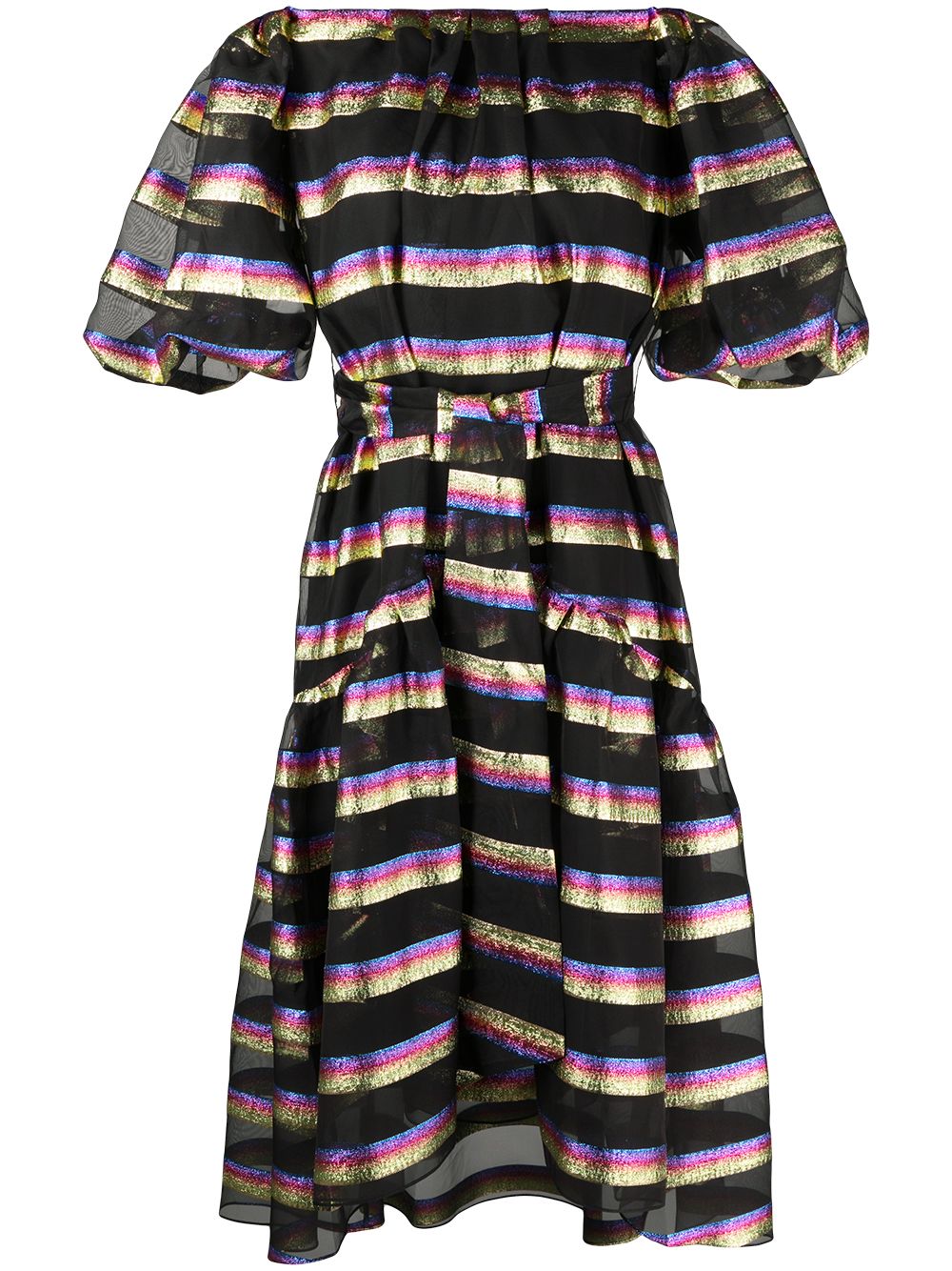 фото Temperley london полосатое платье с прозрачными вставками