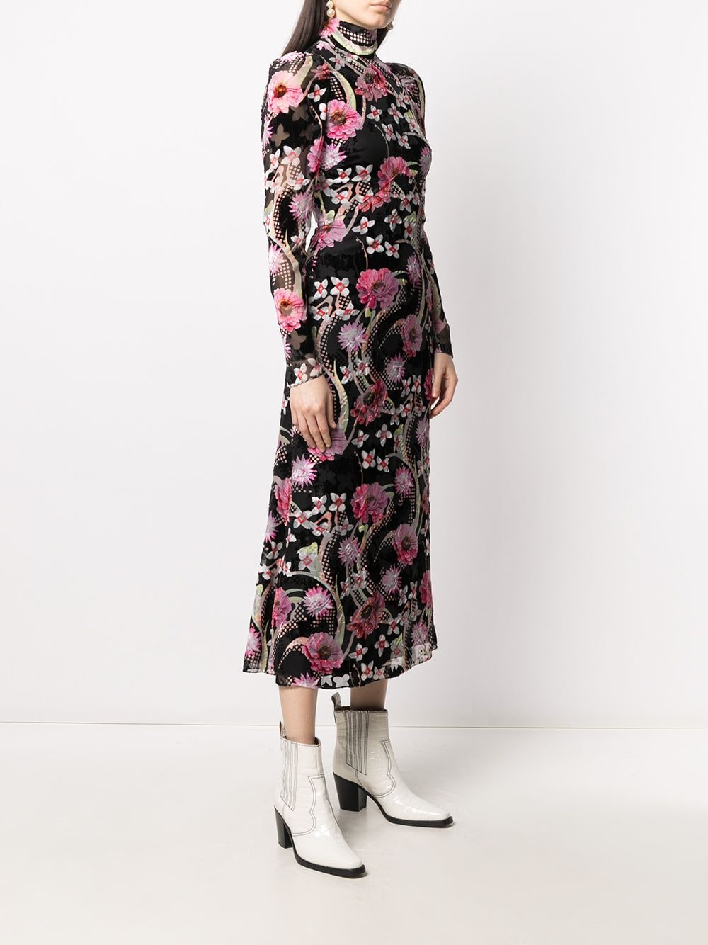 фото Temperley london платье миди tippi с цветочным принтом